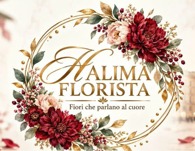 Halima Florista floral brand logo